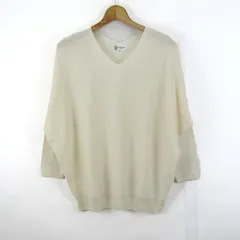 ミッシェルクラン ニット 長袖 Vネック ウール混 トップス レディース 38サイズ ベージュ MICHEL KLEIN 【中古】