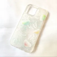 iphoneケース　グリッターケース　キラキラ　クラゲ　海　ホワイト