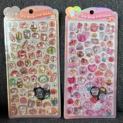 正規品 うるちゅる POPシール パン＆スイーツ 2点セット ぷっくり 立体 デコシール 新品　クラックス　うるちゅる　食べ物