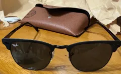 Ray-Ban (レイバン) クラブマスター メタル RB3716 ブラック フレーム ダークブルー レンズ 20万