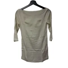 C455 TOMORROWLAND（トゥモローランド）BACCA（バッカ）カットソー（リブニット）Sサイズ ボートネック ホワイト