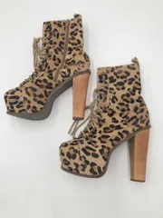 Jeffrey Campbell ジェフリーキャンベル HAVANA LAST レースアップ ハイヒール ブーツ size37(23.5?相当)/ヒョウ柄 ◆■レディース