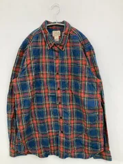 L.L.Bean シャツ/ブラウス L ブルー コットン チェック柄 長袖 ミドル丈 レギュラーカラー