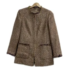 ESCADA(エスカーダ) コート サイズ34 S レディース - ライトパープル×ベージュ×マルチ 長袖/ツイード/スパンコール/ジップアップ/春/秋のサムネイル