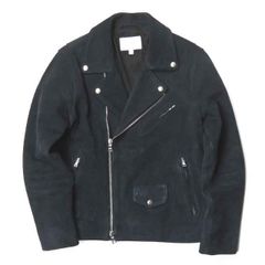 BEAUTY&YOUTH UNITED ARROWS ビューティーアンドユース ユナイテッドアローズ スエードダブルライダースジャケット 1625-199-4012 M ネイビー 革ジャン レザー アウター lc28347