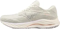 [ミズノ] ランニングシューズ ウエーブライダー 27 ジョギング マラソン トレーニング スポーツ 軽量 反発 厚底 レディース オフホワイト×グレー×パープル  4E