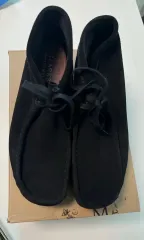 UK9 クラークス ワラビー ブーツ ブラック スウェード