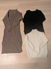 今すぐ着られる レディースニット3点まとめ売り 春先まで着回しOK GRL2点＋SMILE LAND L