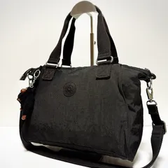【2way】Kipling キプリング ショルダーバッグ トートバッグ クロスボディバッグ 肩掛け 斜め掛け モンキーチャーム付き ブラック B405