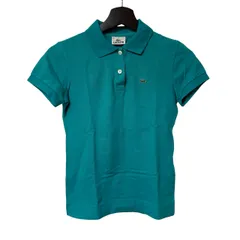 C455 ラコステ（Lacoste）レディース ポロシャツ ターコイズブルー 38サイズ 日本製