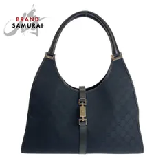 美品 GUCCI グッチ ジャッキー ブラック 黒 シルバー金具 GGキャンバス/レザー 002 1066 ショルダーバッグ レディース 503562【中古】
