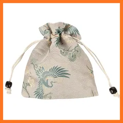 【新品】 [OTAKUMARKET] 数珠袋 数珠入れ 男性用 女性用 パワーストーン 誕生石 収納ケース ブレスレット 念珠袋 念珠ケース 和柄 御念珠入れ 小銭入れ 小物入れ ポーチ バッグ 和雑貨 アクセサリー ケース (ベージュ, 横約13cm×縦約1