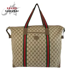 美品 GUCCI グッチ ヴィンテージ オールドグッチ シェリーライン ベージュ ブラウン 002 39 6 トートバッグ ボストンバッグ メンズ 504097【中古】