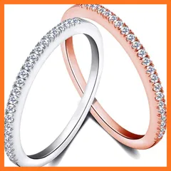 【新品】 083BASE | シルバー925 細身リング 1.5mm | CZキュービックジルコニア | 高級ポリッシュクロス付き | レディースエレガント指輪 0