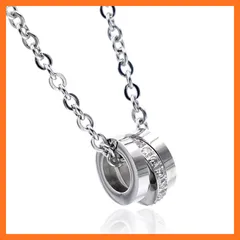 【新品】 Napist (ナピスト) 3連リング ３つの輪 ネックレス シルバー[ 316Lサージカルステンレス / 平あずきチェーン ] レディースアクセサリー ギフトボックス付き NPNS044SL 0