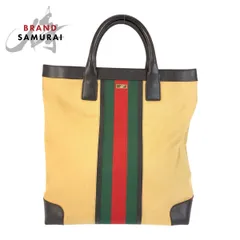 美品 GUCCI グッチ シェリーライン ベージュ ブラウン キャンバス/レザー 002 1121 トートバッグ ハンドバッグ レディース 600026【中古】