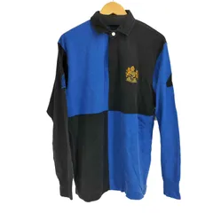 ポロバイラルフローレン Polo by RALPH LAUREN 90S レーヨン混 ロゴ刺繍 Rugby Shirt L/S ポロシャツ メンズ import：L 