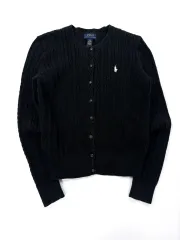 POLO RALPH LAUREN ポロラルフローレン ブラック ケーブル ニット カーディガン