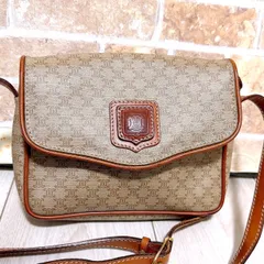 (美品) CELINE(セリーヌ)ショルダーバッグ  レザー マカダム柄 PVC