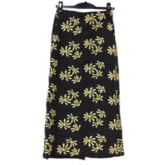 【美品】ロンハーマン別注UNION LAUNCH ユニオンランチ　ドット花柄スカート　水玉　フラワー　黒　ブラック　レディース　Sサイズ　人気完売　希少　ミモレ丈　オシャレ　高級感【Z1780】