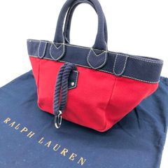 RALPH LAUREN ラルフローレン トートバッグ キャンバス ミニ 赤 紺 マリン