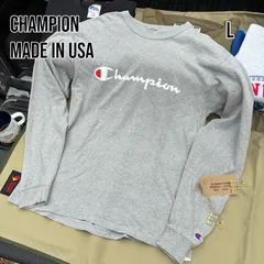 90s Champion ロンT L USA製 88/12 霜降り 青刺繍タグ期 美品