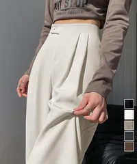 ハイウエストスラックス セミワイドパンツ