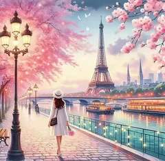 ダイヤモンドアート キット 四角ビーズ 40×40 春のセーヌ川とエッフェル塔 パリ 上級者 中級者 ABビーズ オーロラビース 大型 ダイアモンドアート ダイヤモンドペインティング スクエア ビーズ刺繍キット セット ダイヤモンドフィックス 送料無料