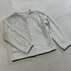 【美品】【セール】UNIQLO ユニクロ スムースヤーンフリースノーカラージャケット ファージャケット レディースMサイズ