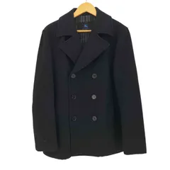 バーバリーブルーレーベル BURBERRY BLUE LABEL ウール ナイロン 裏地チェック ミドル丈 Pコート メンズ import：L 