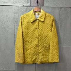 90s BURBERRY バーバリー 黄色 キルティング ジャケット (M)
