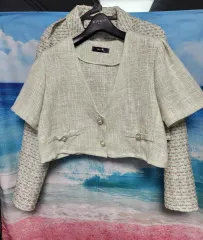 ツイード ジャケット ミント ライトグリーン