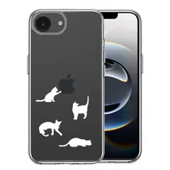iPhone16e ケース クリア 陽だまりのにゃんこ ねこ 猫 ホワイト スマホケース 側面ソフト 背面ハード ハイブリッド 