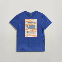 ジースター メンズ トップス Tシャツ グラフィック G Star Camo Box Graphic TShirt Ballpen Blue ブルー