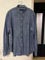 ラルフローレン メンズ ポロ シャンブレー デニム シャツ L