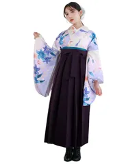 新品 [KYOETSU] [キョウエツ] 袴 セット 卒業式 大学生 レディース 華やかA (3.紫苑の百合咲き 袴 S)