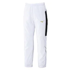 新品 [ミズノ] トレーニングウェア ウインドﾌﾞﾚｰｶｰパンツ 発熱素材 撥水 防風 32MFC631 ユニセックス ホワイト×ブラック S