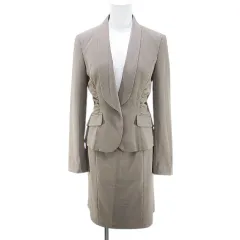 ボナジョルナータ BUONA GIORNATA セットアップ ジャケット 膝丈 フレアスカート スカート 薄手 S ベージュ系 裏地 無地