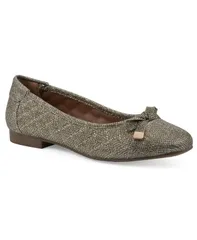 ホワイトマウンテン レディース シューズ パンプス White Mountain Womens Bocah Ballet Flats Gold Glitter Fabric ゴールド