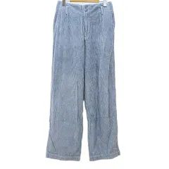 フリークスストア FREAKS STORE ワイドパンツ S 青系ブルー 太畝コーデュロイ 無地