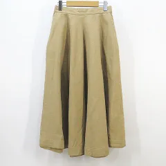ユナイテッドアローズ UNITED ARROWS フレアスカート ロング丈 36 ベージュ系 サイドポケット 無地