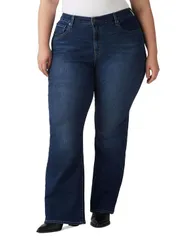 リーバイス レディース ボトムス デニムパンツ ブーツカット プラスサイズ ブーツ ジーンズ Levis Trendy Plus Size 725 HighRise Bootcut Jeans Eternal Indigo Drk Tnt インディゴ