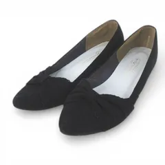 ジェリービーンズ JELLY BEANS パンプス リボン レース 22.5㎝ ブラック 黒系 スエード 日本製