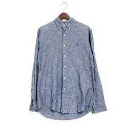 【中古品】RALPH LAUREN ラルフローレン CUSTOM FIT BUTTON DOWN SHIRT ボタンダウン シャツ 長袖 トップス 【146-250706-as-22-izu】