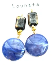 4242アンティークピアス 樹脂ピアス 大ぶりピアス