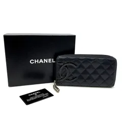 【現状渡し品】CHANEL シャネル 16番台 カンボンライン チェーンファスナー ココマーク ラウンドファスナー 長財布 ウォレット カラー：ブラック レディース 【181-250425-as-21-izu】