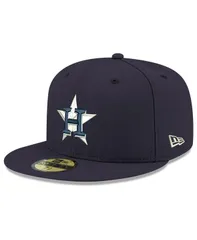 ニューエラ メンズ アクセサリー 帽子 ロゴ New Era Mens Navy Houston Astros Logo White 59FIFTY Fitted Hat Navy ネイビー
