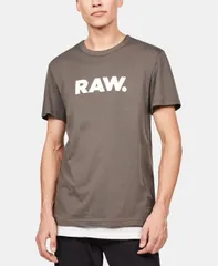 ジースター メンズ トップス Tシャツ クルーネック シャツ ロゴ グラフィック GStar Raw Mens Holorn RAW Graphic Logo Crewneck TShirt Gs Grey グレー
