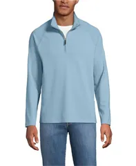 ランズエンド メンズ アウター ニット・セーター ハーフジップ Lands End Mens Long Sleeve Quarter Zip Sweaters Light storm blue ブルー
