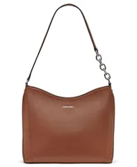 カルバンクライン レディース バッグ Calvin Kleinova Top Zipper Chain Shoulder Bag Caramel